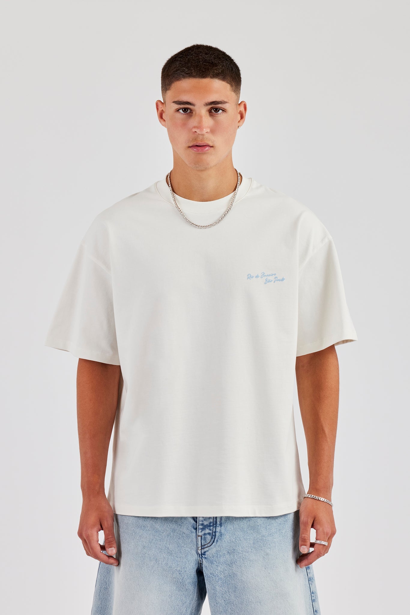 C Back Print Oversized T-Shirt - Off White